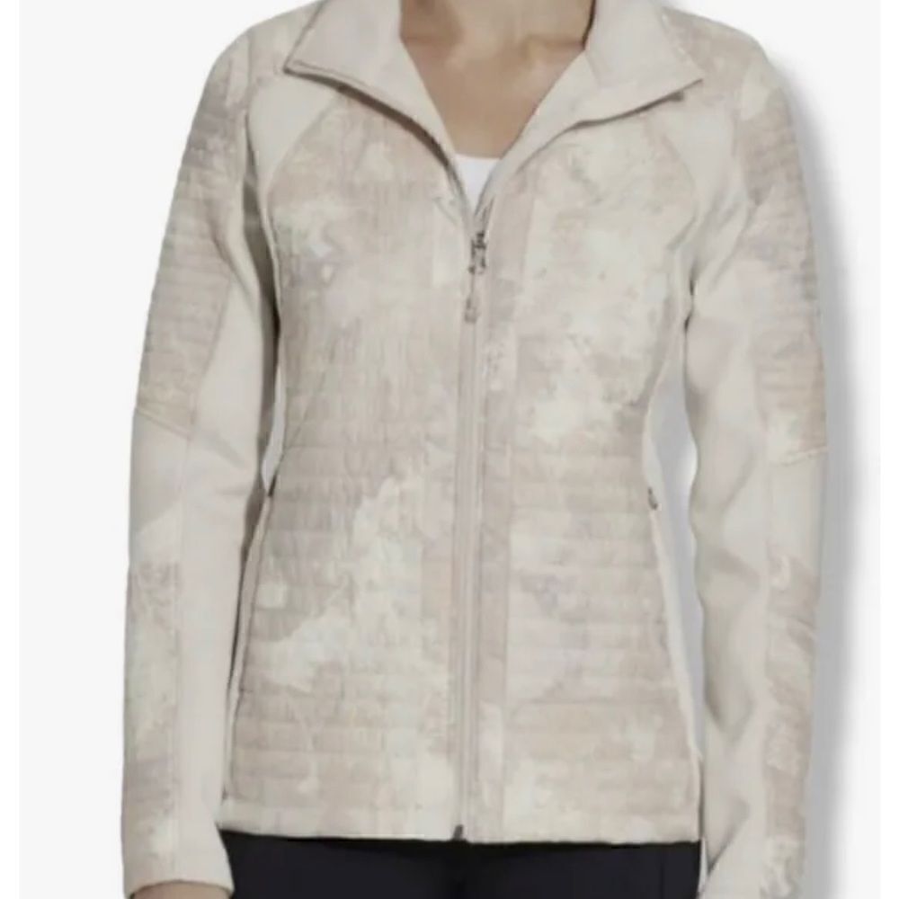 Calia by Carrie Underwood Tan Cream Full Zip Hybrid Jacket Size Small